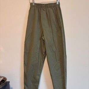 VTG high rise green cotton trousers